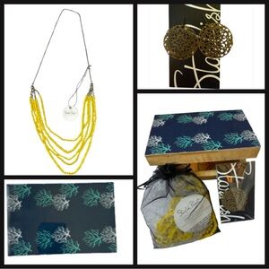 Starfish Project Necklace & earrings with coral jewelry box